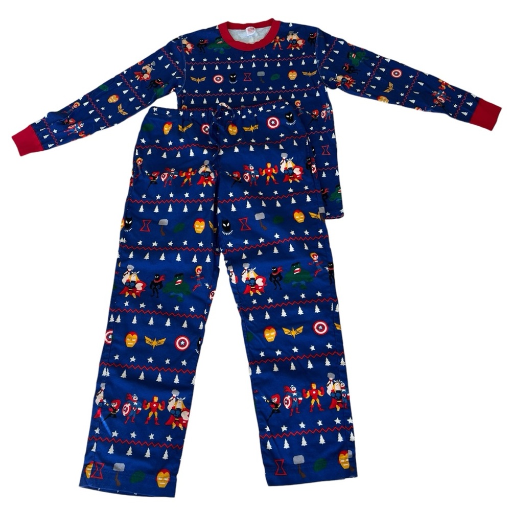MARVEL HANNA ANDERSSON PAJAMAS FLANNEL BOTTOMS COTTON TOP NEW NO TAGS